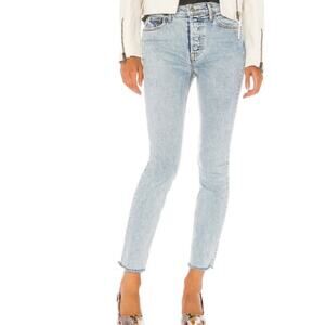 GRLFRND Button Fly High Rise Skinny Karolina Jeans In Close Call Size 23